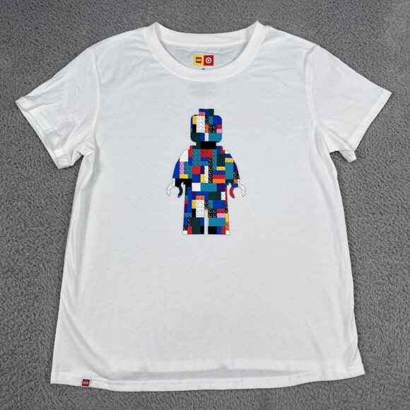 Lego x Target Urban Brick Minifigure White T-Shirt Sz Medium - Picture 1 of 4